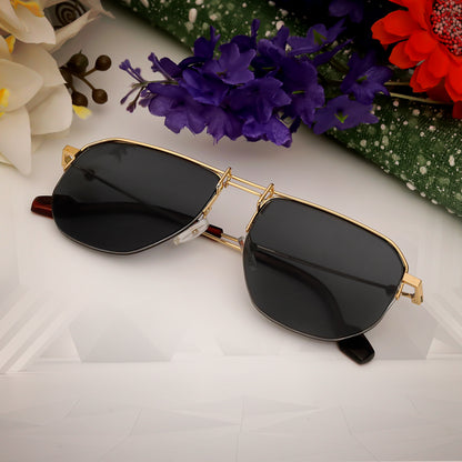 BB Mould Gold Black Unisex Sunglasses