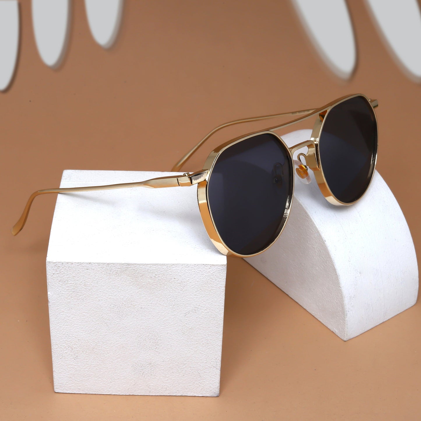 BB Gold And Black Unisex Sunglasses