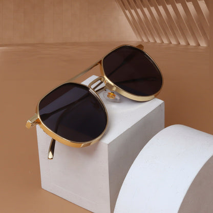 BB Gold And Black Unisex Sunglasses