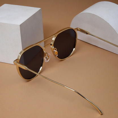 BB Gold And Black Unisex Sunglasses