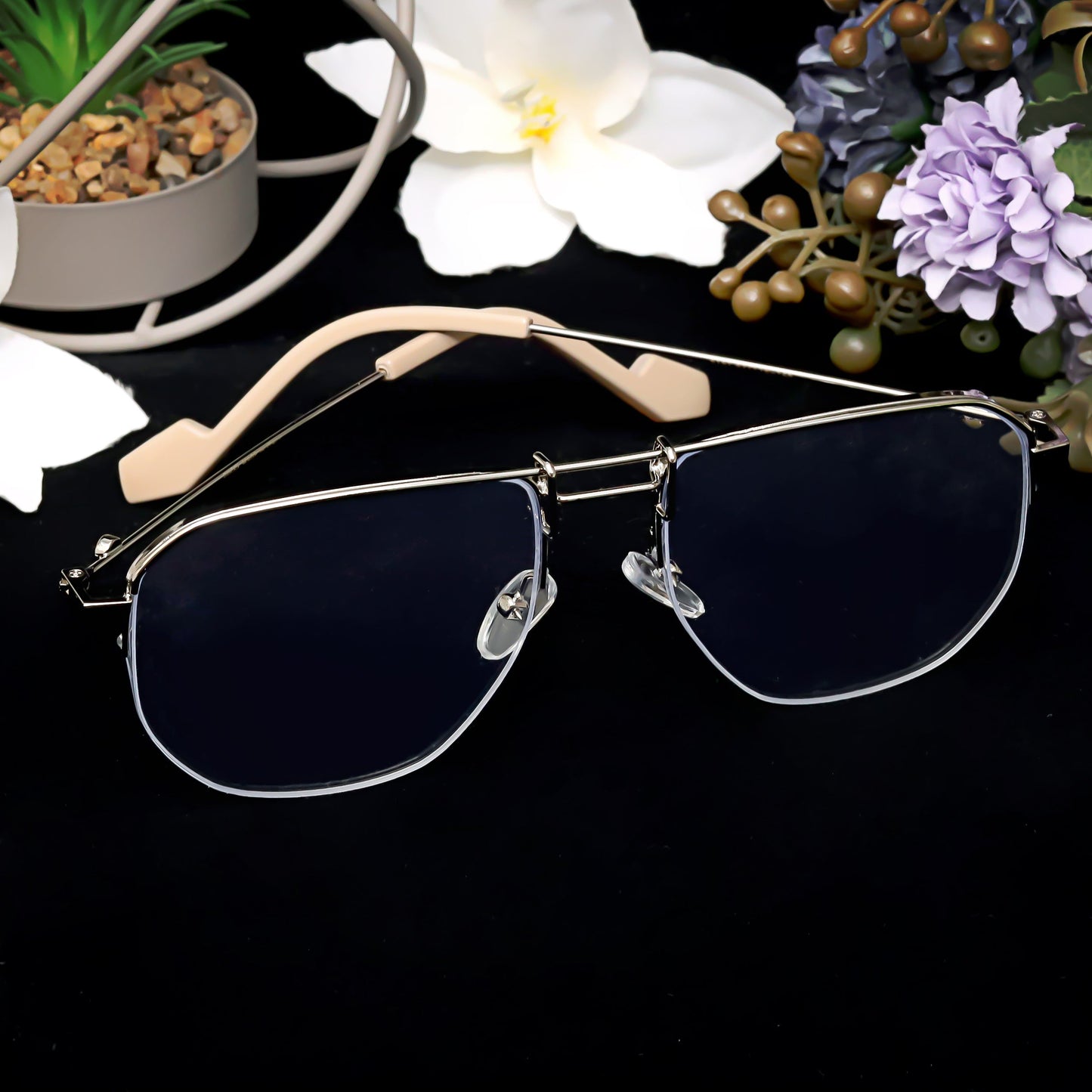 BB Mould Gold White Unisex Sunglasses