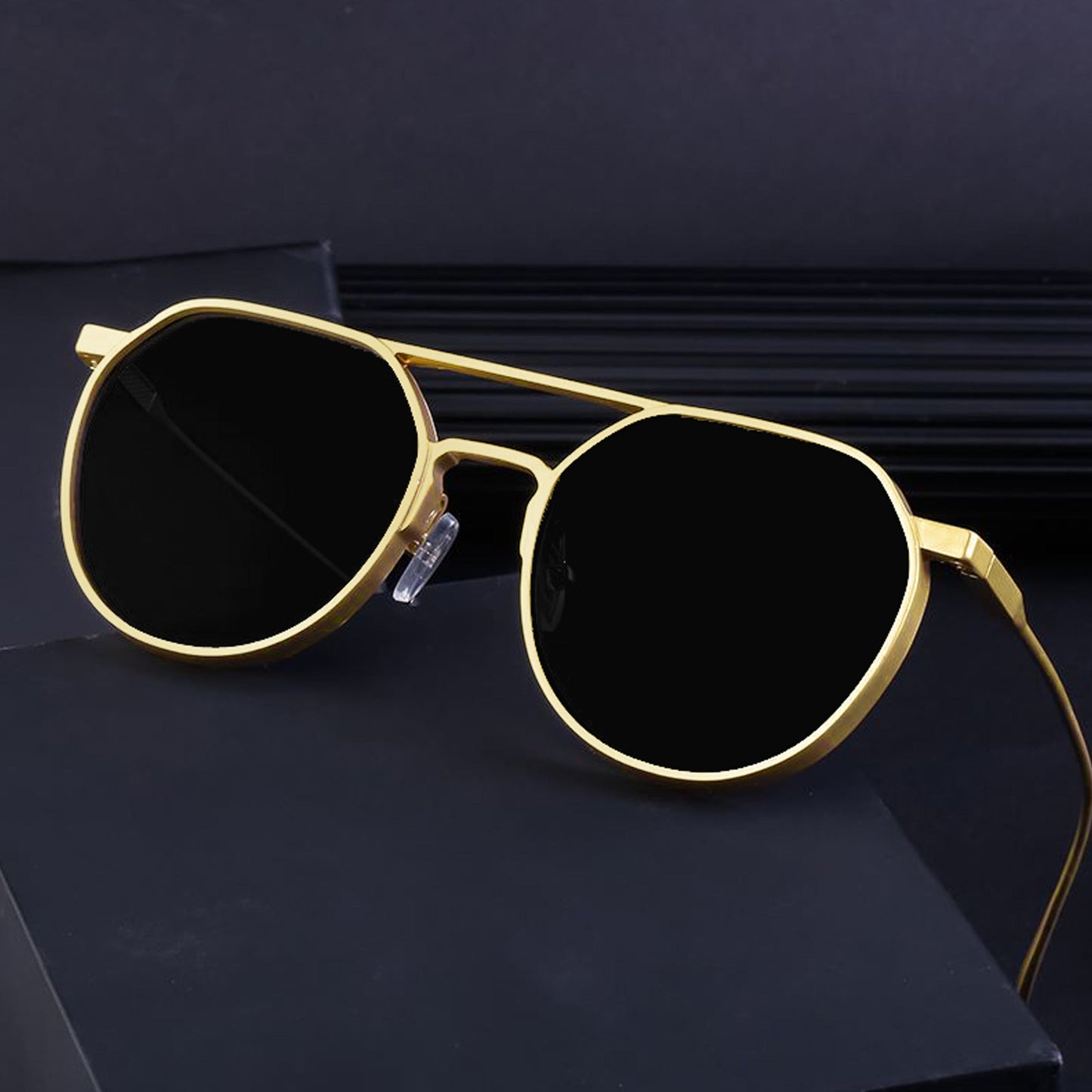 Bektler Gold And Black Edition Sunglasses